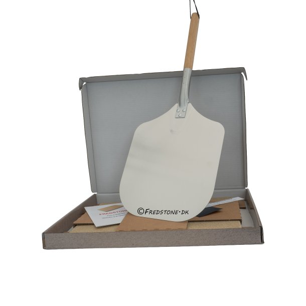 Pizzaspade Aluminiums spade med tr hndtag