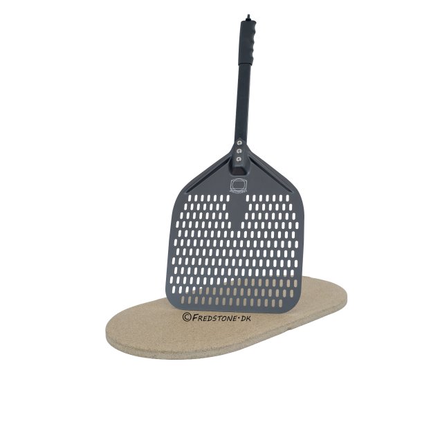 Pizzakit: Dobbelt Fredstone i 2,0 cm. til Q 300, Q 320, Q 3000, Q 3200 inkl. holder og pizzaspade.